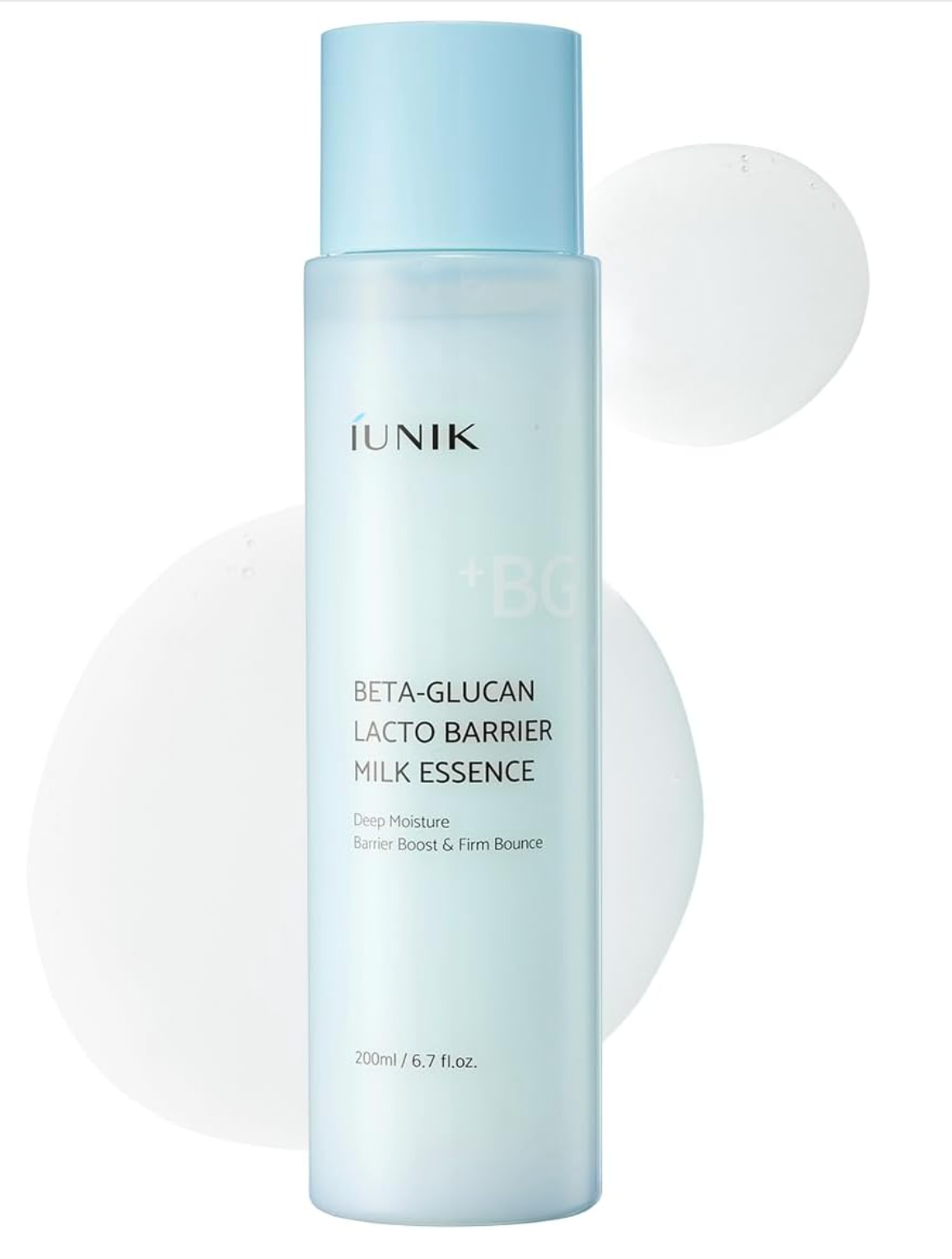 IUNIK Beta-Glucan Barrier Milky Toner Essence – Beta-Glucan & 7 Types of Peptides Milky Toner for Deep Hydration & Skin Barrier Care, Korean Skincare for Sensitive & Dry Skin, 200ml / 6.7 fl oz