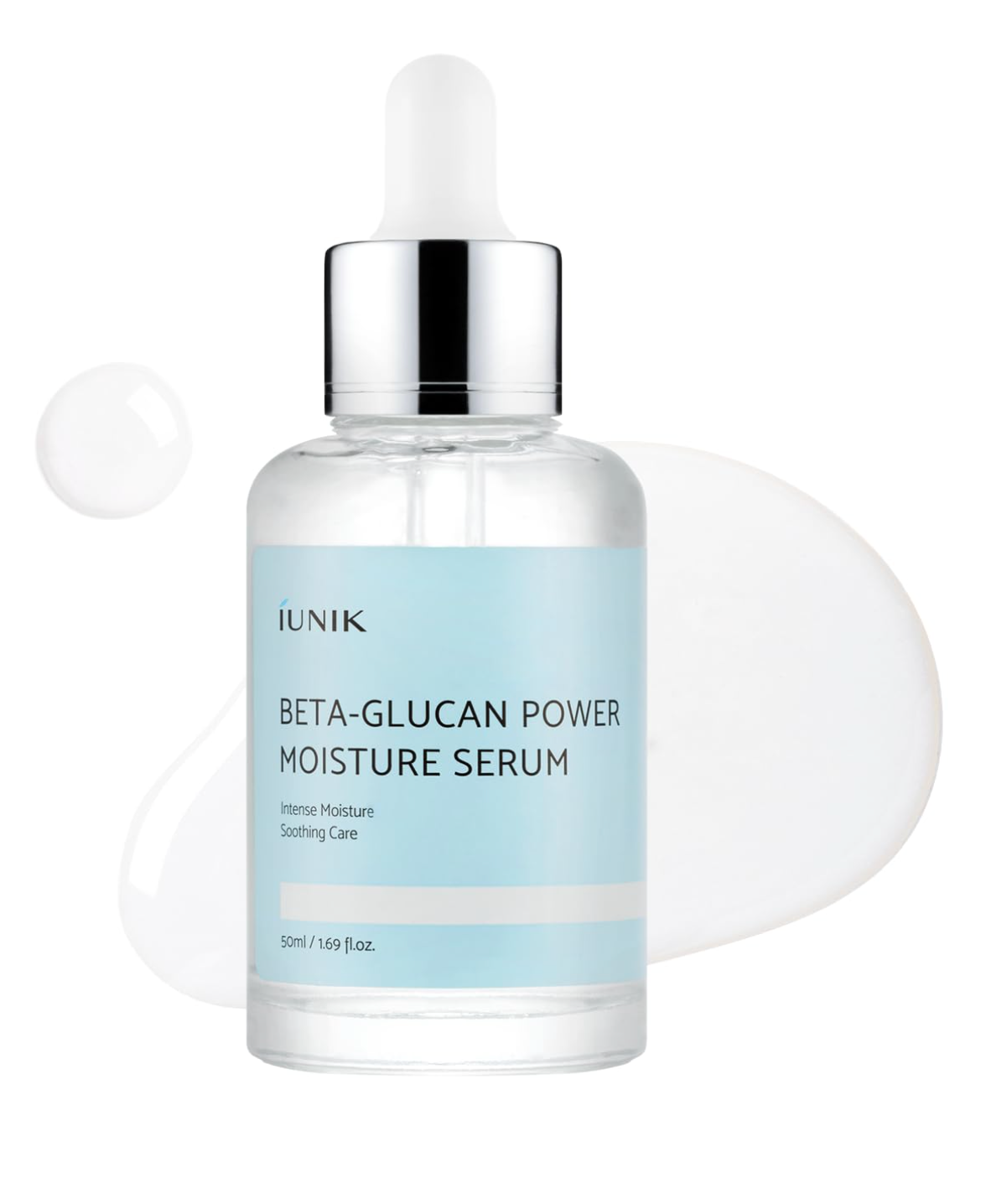 IUNIK Beta-Glucan Power Moisture Serum – Beta-Glucan & 7 Types of Peptides Deep Hydration Vegan Serum for Dry, Mature & Sensitive Skin, Korean Skincare, 50ml / 1.69 fl oz