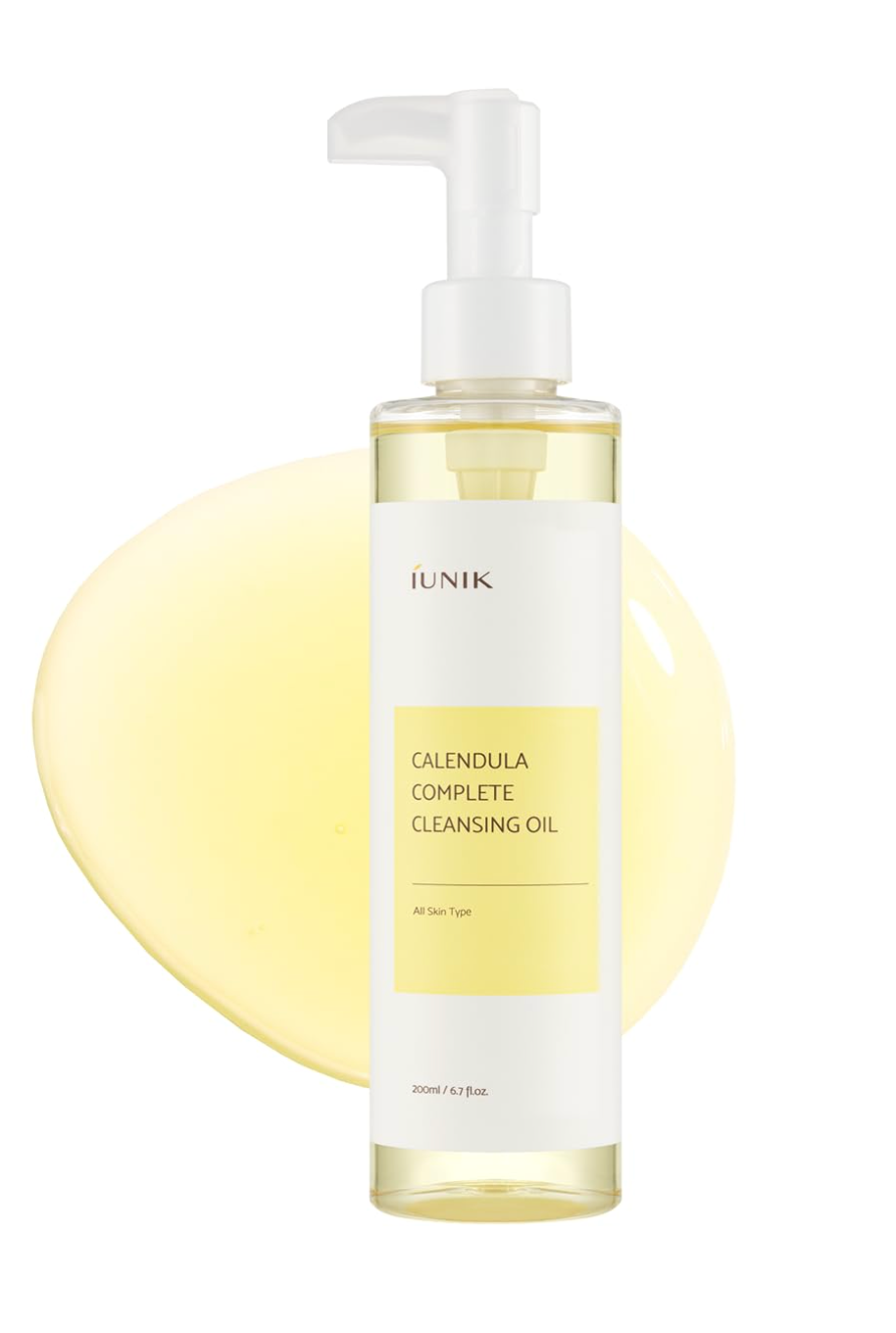 IUNIK Calendula Complete Cleansing Oil – Calendula & Jojoba Oil Vegan Oil Cleanser for Blackhead Care, Makeup & Sunscreen Removal, Korean Skincare, 200ml / 6.7 fl oz